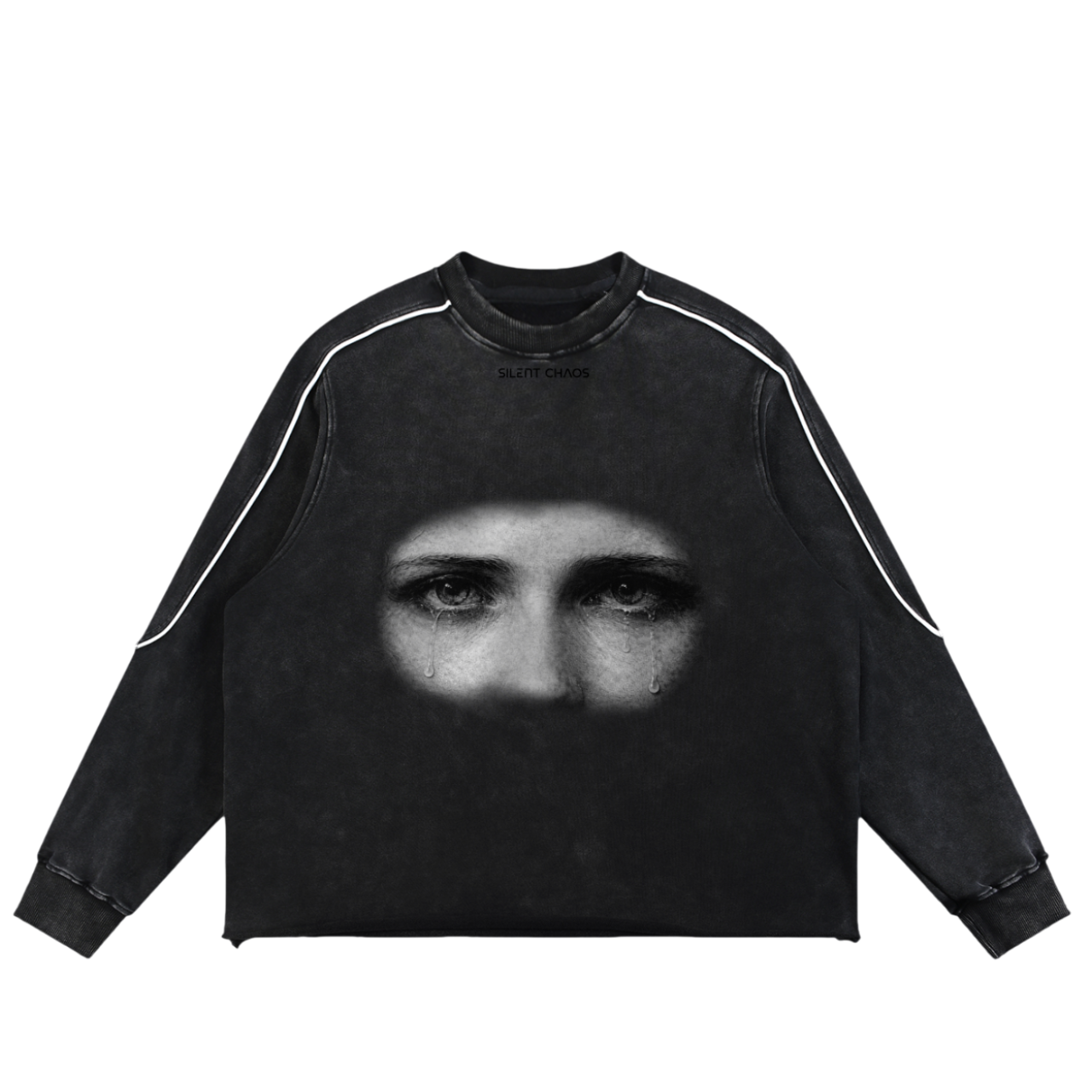 Mineral Wash Piping Raw Hem Sweatshirt