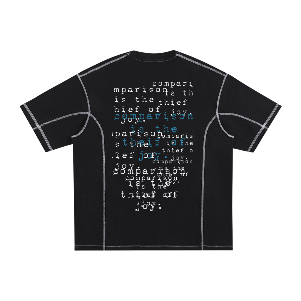 Streetwear Contrast-Stitched Cotton T-Shirt