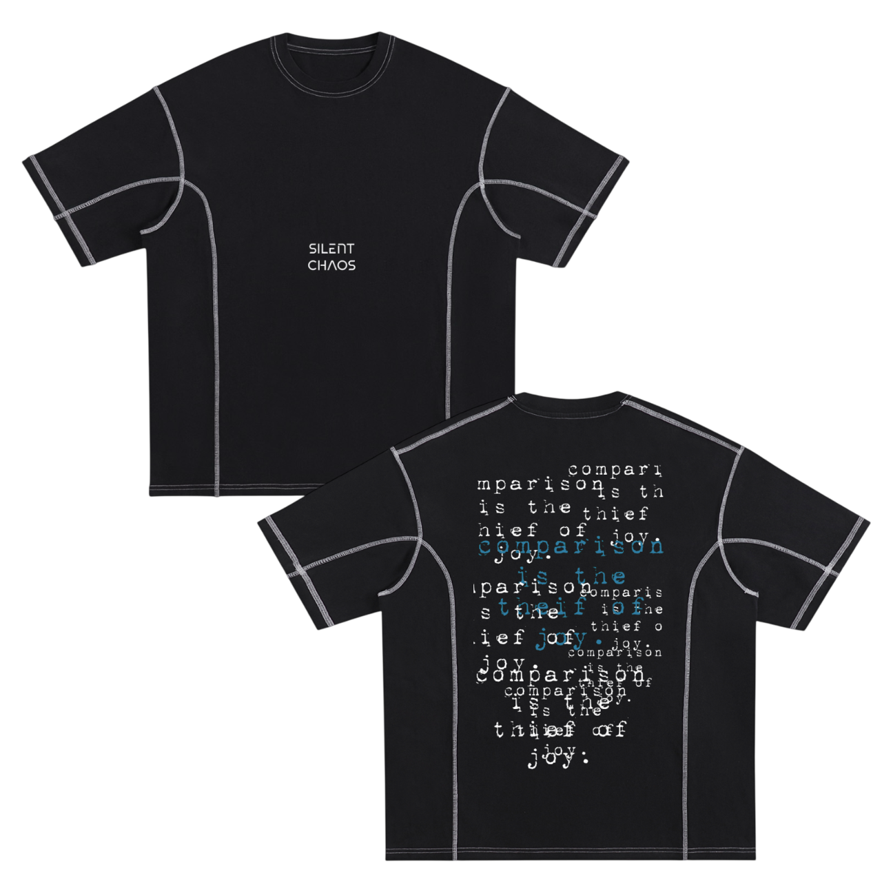 Streetwear Contrast-Stitched Cotton T-Shirt