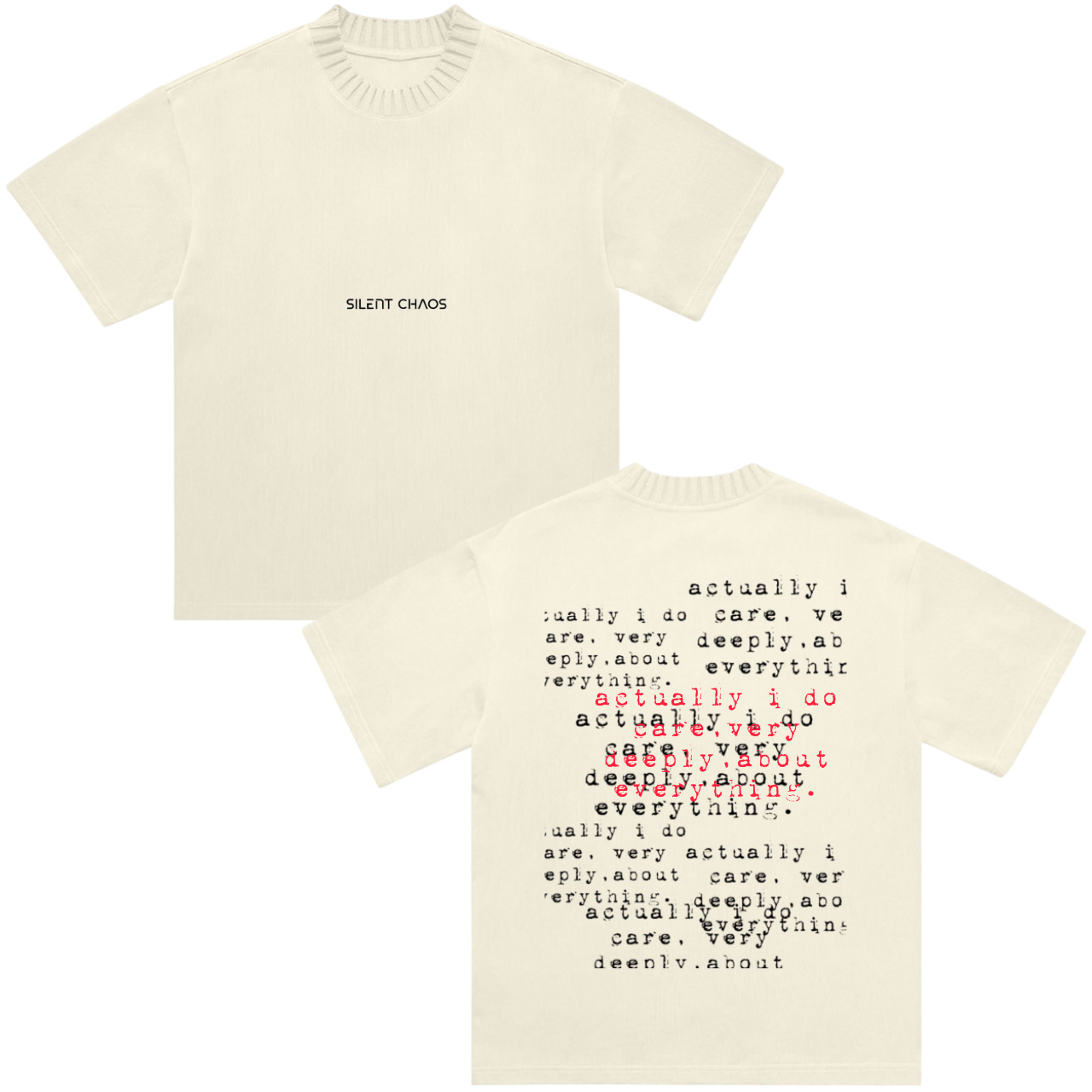 Heavyweight Knitted Round Neck T-Shirt “actually I do care, very deeply, about everything.”